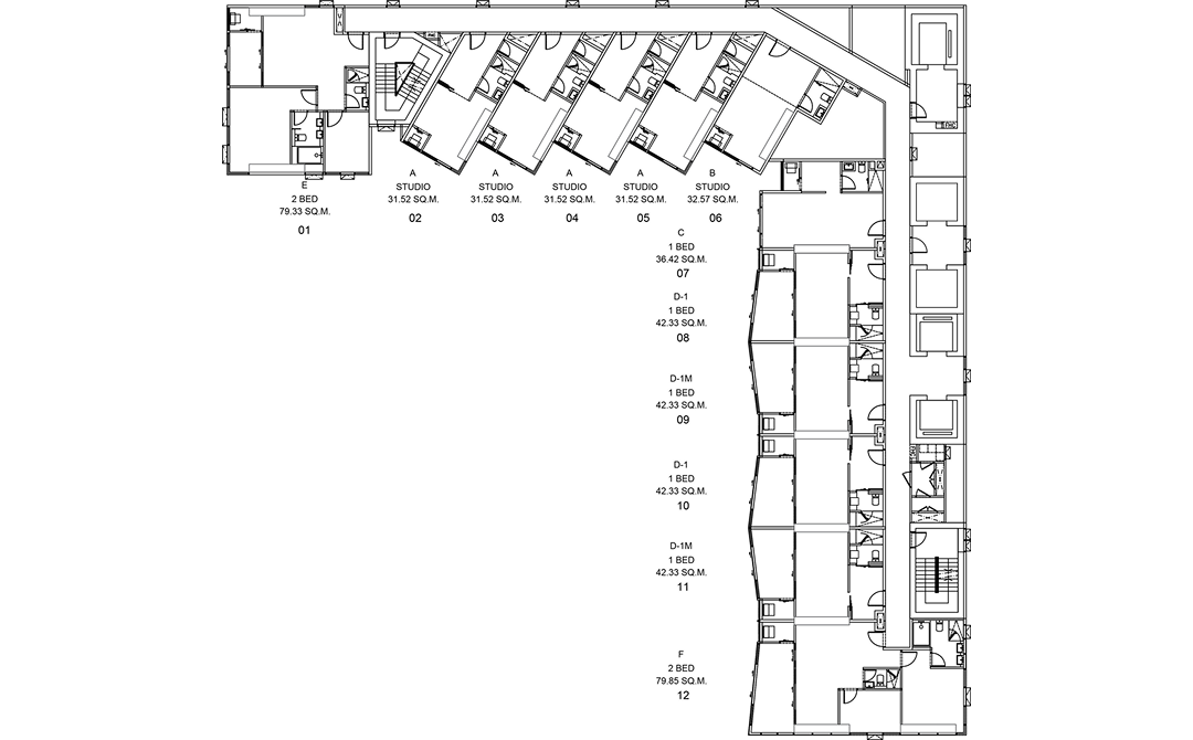 Floor plan drawing of the 48th floor
