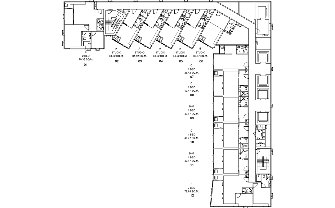 Floor plan drawing of the 6th floor