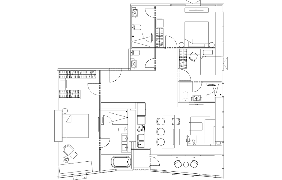 Floor plan drawing of a PENTHOUSE unit, TYPE L