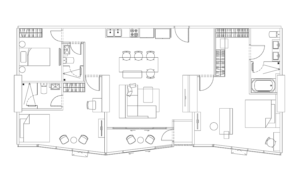 Floor plan drawing of a PENTHOUSE unit, TYPE M